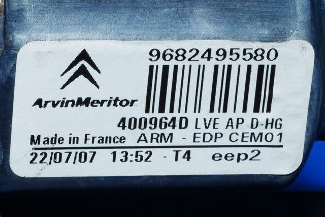 Ruteheis, kun motor, høyre foran til Citroën C4, Picasso 2006-2013 (Type I) (CITROEN|96 824955 80|)