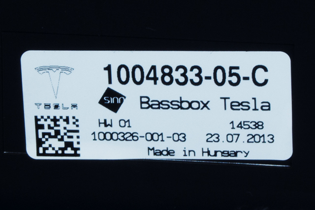 Bilstereo sub-woofer til Tesla Model S 2013-2016 (Fase 1)  (TESLA|1004833-05-C|)