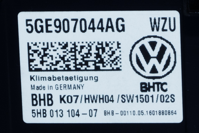 Varmeapparat betjening til VW Golf VII 2012-2017 (Fase 1) (VAG|5GE 907 044 AG|)