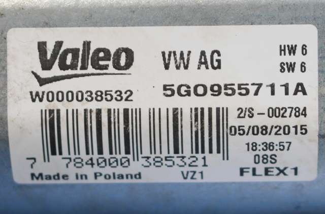 Viskermotor bakrute til VW Golf VII 2012-2017 (Fase 1)  (VAG|5G0 955 711 A|)