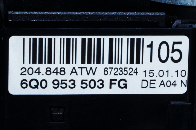 Bryter combi til VW Transporter / Caravelle 2009-2015 (Fase 2) (T5) (T5) (VAG|6Q0 953 503 FG|)