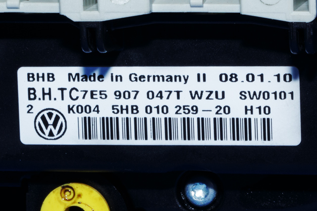 Varmeapparat betjening til VW Transporter / Caravelle 2009-2015 (Fase 2) (T5) (T5) (HELLA|5HB 010 259-20|7E5 907 047 T|)