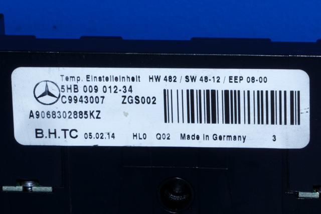 Varmeapparat betjening til Mercedes Sprinter 2013-2018 (Fase 2) (906) (906) (HELLA|5HB 009 012-34|A 906 830 28 85|)