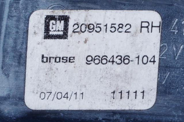 Ruteheis høyre foran til Opel Insignia A 2009-2014 (BROSE|966436-104|20 951 582|)