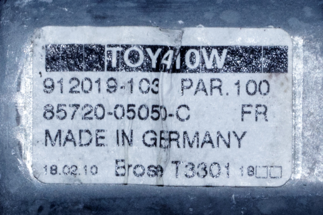 Ruteheis venstre foran til Toyota Avensis 2009-2015 (Type III, Fase 1)  (DENSO|961919-100|85702-02020|)