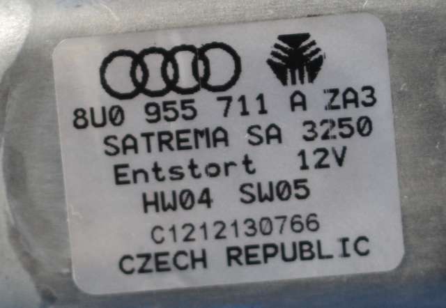 Viskermotor bakrute til Audi A1 2010-2014 (Type I, Fase 1) (VAG|8U0 955 711 A|)