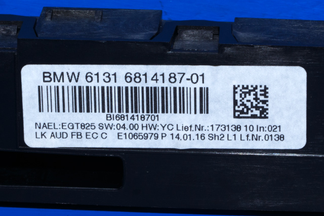 Bilstereo betjeningspanel til BMW 4-Serie 2013-2020 (F32/F33/F36) (F32/F33/F36) (BMW|6 814 187|)