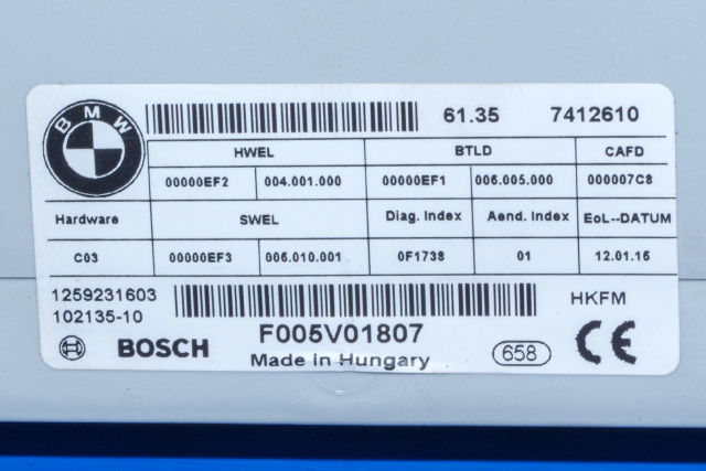 Styreenhet elektrisk bakluke til BMW 4-Serie 2013-2020 (F32/F33/F36) (F32/F33/F36) (BOSCH|F 005 V01 807|7 412 610|)