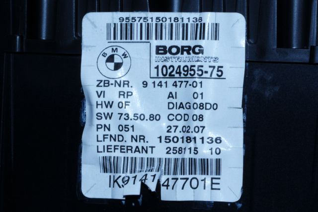 Instrumentpanel til BMW 1-Serie 2004-2011 (E81/E82/E87/E88) (E81/E82/E87/E88) (BORG|1024955-75|9 141 477|)
