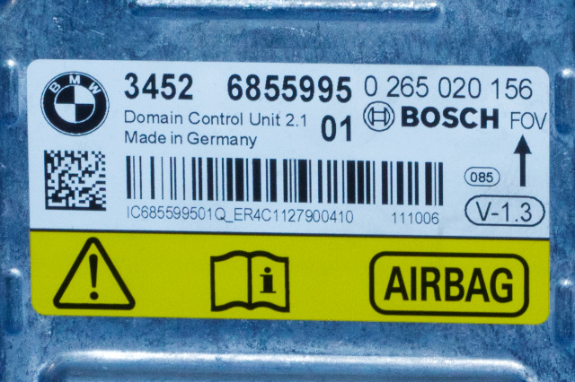 Styreenhet airbag hovedsensor til BMW 1-Serie 2011-2015 (Fase 1) (F20/F21) (F20/F21) (BOSCH|0 265 020 156|6 855 995|)