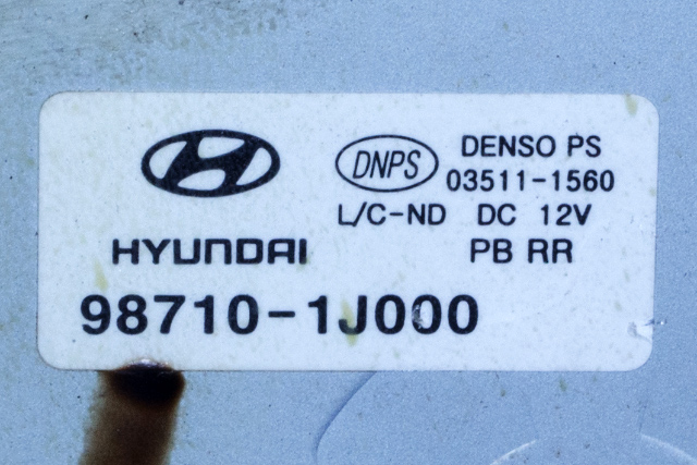 Viskermotor bakrute til Hyundai i20 2009-2014 (Type I) (HYUNDAI|98710-1J000|)