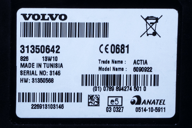 Styreenhet diverse til Volvo S80 2006-2013 (Type II, Fase 1)  (VOLVO|31350642|)