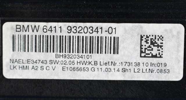 Varmeapparat betjening til BMW 3-Serie 2012-2018 (F30/F31/F34) (F30/F31/F34) (BMW|9 320 341|)