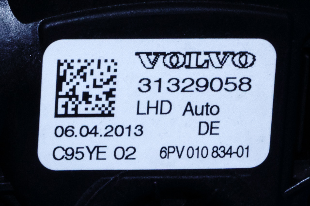 Pedal gass til Volvo S80 2006-2013 (Type II, Fase 1) (HELLA|6PV 010 834-01|31329058|)