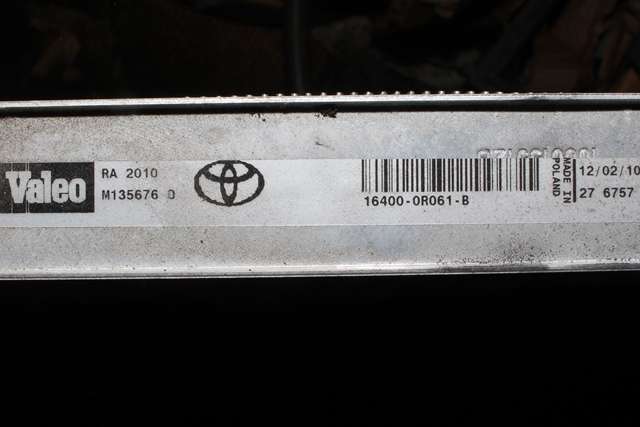 Radiator (manuell gir) til Toyota Avensis 2009-2015 (Type III, Fase 1)  (VALEO|M135676 D|16400-0R061-B|)