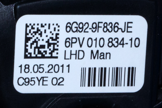 Pedal gass til Ford S-Max 2010-2015 (Type I, Fase 2)  (HELLA|6PV 010 834-10|6G92-9F836-JE|)