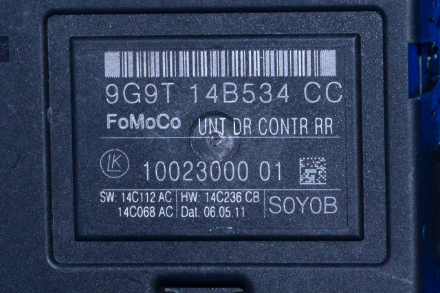 Styreenhet dør høyre bak til Ford S-Max 2010-2015 (Type I, Fase 2)  (LUK|10 0230 00 01|9G9T-14B534-CC|)