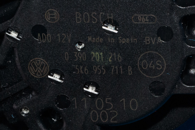 Viskermotor bakrute til VW Polo 2009-2014 (Type V, Fase 1)  (BOSCH|0 390 201 216|5K6 955 711 B|)