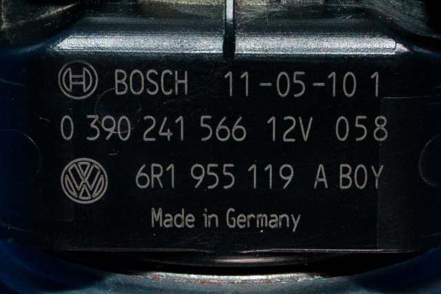 Viskermotor frontrute komplett m/overføring til VW Polo 2009-2014 (Type V, Fase 1)  (BOSCH|0 390 241 566|6R1 955 119 A|)