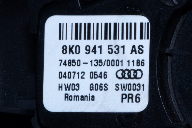 Bryter lys til Audi A4 2007-2014 (Type IV) (B8) (B8) (VAG|8K0 941 531 AS|)