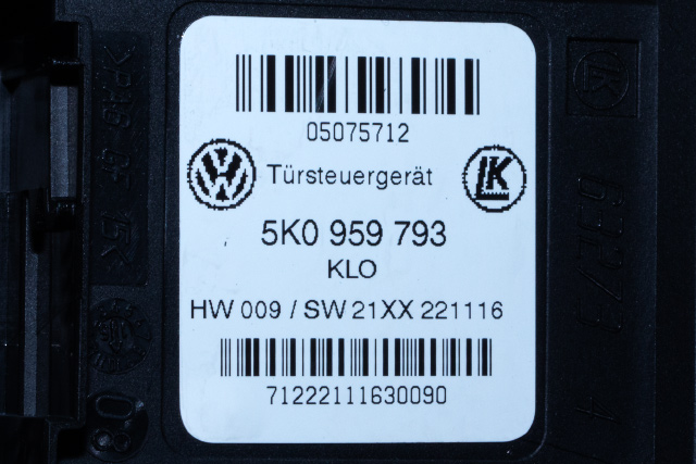 Ruteheis venstre foran til VW Caddy 2015-2020 (Type III, Fase 3)  (VAG|2K5 959 701|5K0 959 793|)