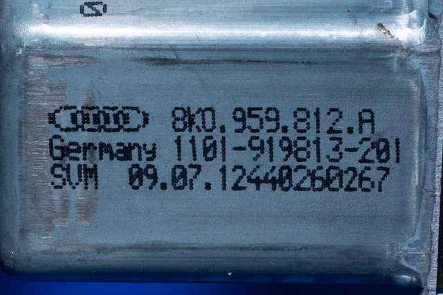 Ruteheis høyre bak til Audi A4 2007-2014 (Type IV) (B8) (B8) (VAG|8K0 959 812 A|)