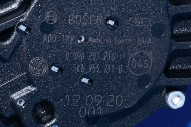 Viskermotor bakrute til VW Touran 2010-2015 (Type I, Fase 3)  (BOSCH|0 390 201 216|5K6 955 711 B|)
