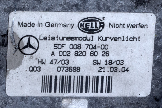 Styreenhet xenon/ballast til Mercedes E-Klasse 2002-2006 (Fase 1) (W211) (W211) (MERCEDES|A 002 820 60 26|)