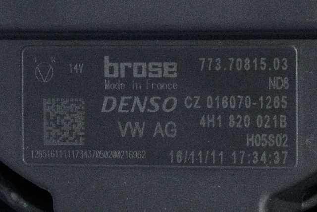 Varmeapparat motor til Audi A6 2011-2014 (Type IV, Fase 1) (C7) (C7) (DENSO|016070-1265|4H1 820 021 B|)