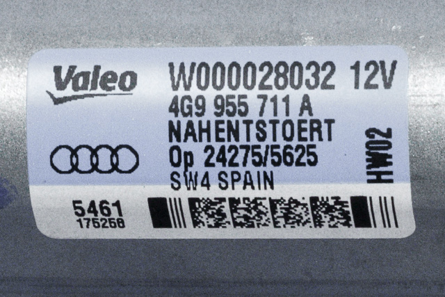 Viskermotor bakrute til Audi A6 2011-2014 (Type IV, Fase 1) (C7) (C7) (VALEO|W000028032|4G9 955 711 A|)