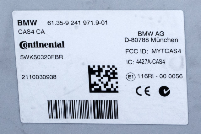 Styreenhet diverse til BMW 5-Serie 2010-2017 (F10/F11) (F10/F11) (CONTINENTL|5WK5 0320|61.35-9 241 971|)