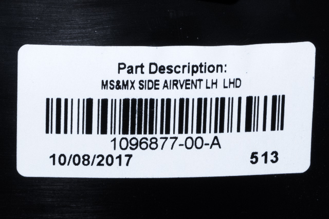 Dashbord friskluftdyse venstre til Tesla Model S 2016-2021 (Fase 2)