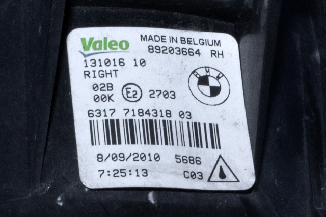 Tåkelykt høyre foran til BMW X5 2007-2013 (E70) (E70) (BMW|7 184 318|)