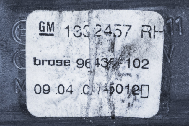 Ruteheis høyre foran til Opel Insignia A 2009-2014 (BROSE|966436-102|13 332 457|)