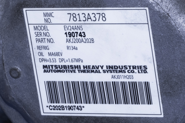 Aircondition kompressor hybrid til Mitsubishi Outlander 2015-->> (Type III, Fase 2)  (MITSUBISHI|7813A378|)