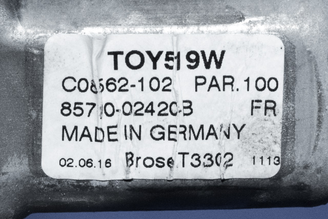 Ruteheis høyre foran til Toyota Auris 2015-2019 (Type II, Fase 2) (TOYOTA|85710-02420-B|)