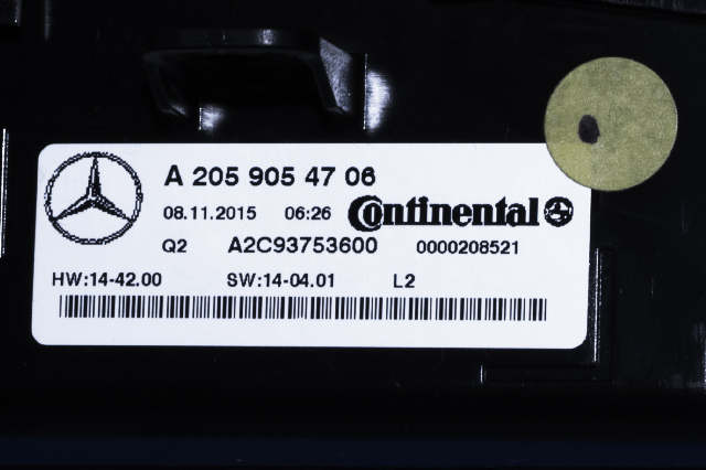 Varmeapparat betjening til Mercedes C-Klasse, Coupe/Cab 2015-2018 (Fase 1) (C205) (C205) (MERCEDES|A 205 905 47 06|)