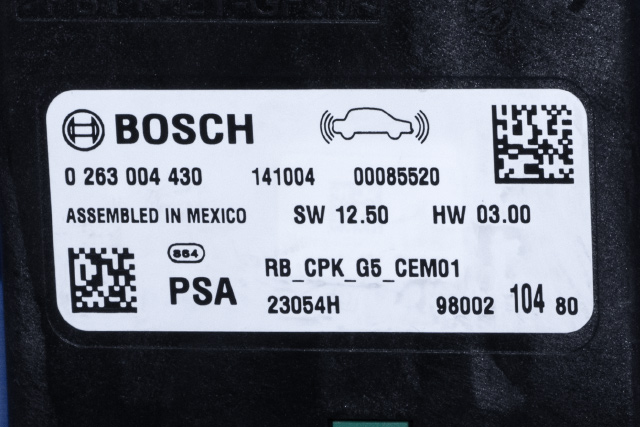 Styreenhet parkering til Peugeot 508 2014-2018 (Type I, Fase 2)  (PEUGEOT|98 002104 80|)