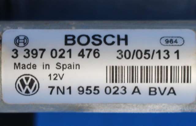 Viskermotor frontrute komplett m/overføring til VW Sharan 2010-->> (Type II)  (VAG|7N1 955 119 A|)
