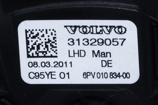 Pedal gass til Volvo V70 2007-2013 (Type III, Fase 1)  (HELLA|6PV 010 834-00|)