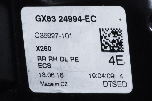 Låsekasse høyre bak til Jaguar XF 2015-->> (X260) (X260) (JAGUAR|GX63-24994-EC|)