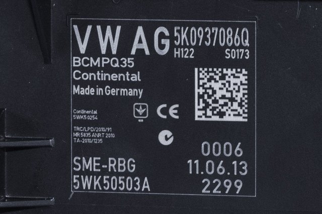 Styreenhet comfort (BCM) til VW Sharan 2010-->> (Type II) (VAG|5K0 937 086 Q|)
