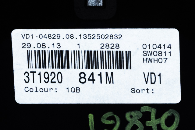 Instrumentpanel til Škoda Superb 2008-2015 (Type II)  (VAG|3T1 920 841 M|)