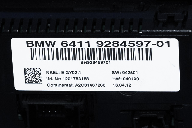 Varmeapparat betjening til BMW X3 2010-2017 (F25) (F25) (BMW|64.11-9 284 597|)