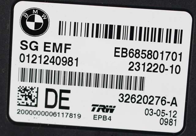 Styreenhet elektrisk parkbrems (EPB - Electric Parking Brake) til BMW X3 2010-2017 (F25) (F25) (BMW|6 858 017|)