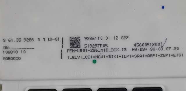Styreenhet diverse til BMW 3-Serie 2012-2018 (F30/F31/F34) (F30/F31/F34) (BMW|61.35-9 286 110|)