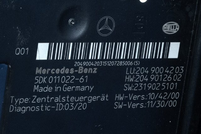 Styreenhet (SAM - Signal Acquisition Module) til Mercedes GLK 2008-2015 (X204) (X204) (HELLA|5DK 011 022-61|204 900 42 03|)