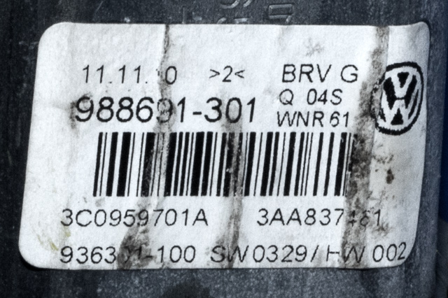 Ruteheis, kun motor, venstre foran til VW Passat 2011-2015 (B7) (B7) (VAG|3C0 959 701 A|)