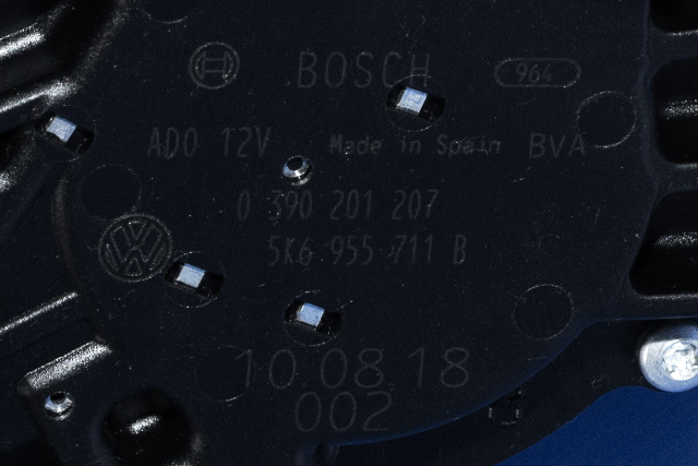 Viskermotor bakrute til VW Golf VI 2008-2012  (BOSCH|0 390 201 207|5K6 955 711 B|)