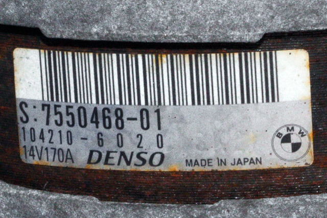 Dynamo til BMW 1-Serie 2004-2011 (E81/E82/E87/E88) (E81/E82/E87/E88) (DENSO|104210-6020|7 550 468. 14 VOLT - 170 AMP|)